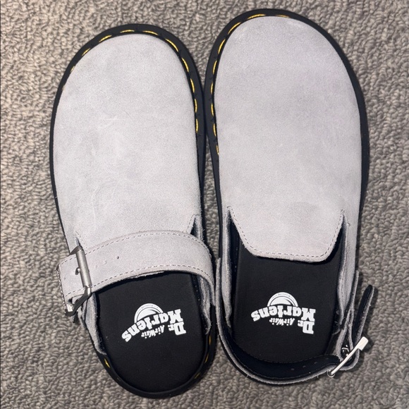 NWT DR. MARTENS Zebzag Suede Slingback Platform Mule in Grey - Picture 5 of 9